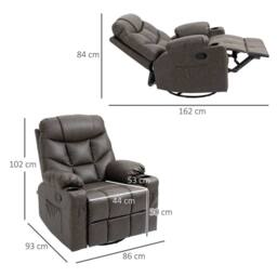 FORGEVIO Manual Recliner Chair with Footrest in Brown - Size: 0.6m2 - thumbnail 2