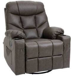 FORGEVIO Manual Recliner Chair with Footrest in Brown - Size: 0.6m2 - thumbnail 1