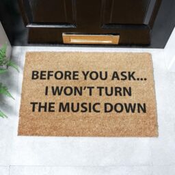 Artsy Mats Loud Music Doormat - Regular 60x40cm in Black - Size: 40 cm x 60 cm - thumbnail 2