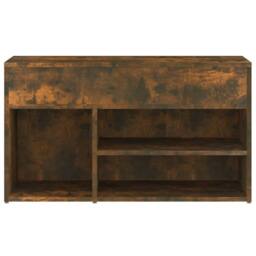 Berkfield Home Shoe Bench Smoked Oak 80x30x45 cm Engineered Wood in Brown - Size: 80 x 30 x 45 cm - thumbnail 6