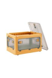 H&O Direct Folding Plastic Storage Bins Collapsible Organizers Box with Wheels in Yellow - Size: XL - thumbnail 3
