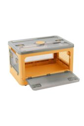 H&O Direct Folding Plastic Storage Bins Collapsible Organizers Box with Wheels in Yellow - Size: XL - thumbnail 2