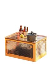 H&O Direct Folding Plastic Storage Bins Collapsible Organizers Box with Wheels in Yellow - Size: XL - thumbnail 5