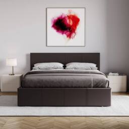 HD Designs Lisbon King Size Ottoman Leather Bed Frame UKFR Fabric in Brown - thumbnail 8