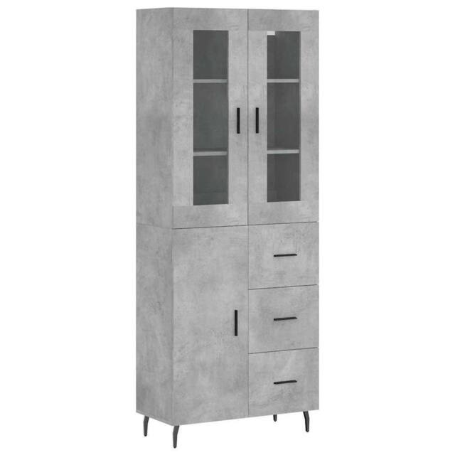 Berkfield Home Highboard Concrete Grey 69.5x34x180 cm Engineered Wood - image 1