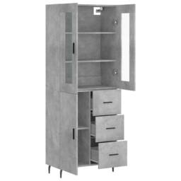 Berkfield Home Highboard Concrete Grey 69.5x34x180 cm Engineered Wood - thumbnail 4
