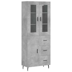 Berkfield Home Highboard Concrete Grey 69.5x34x180 cm Engineered Wood - thumbnail 1