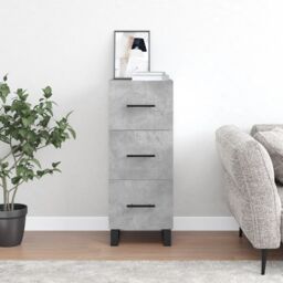Berkfield Home Sideboard Concrete Grey 34.5x34x90 cm Engineered Wood - thumbnail 1