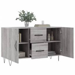Berkfield Home Sideboard Grey Sonoma 100x36x60 cm Engineered Wood - Size: 100 x 36 x 60 cm - thumbnail 4
