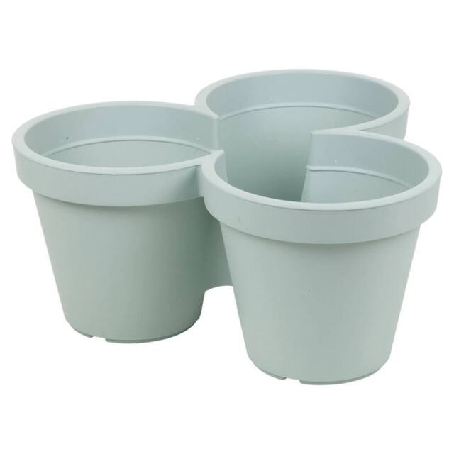 EONLION Stackable Plastic 3 Plants Flower Pots Pot Holder in Duck Egg Blue - image 1