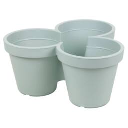 EONLION Stackable Plastic 3 Plants Flower Pots Pot Holder in Duck Egg Blue