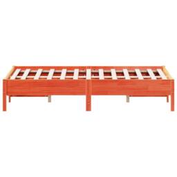 Berkfield Home Bed Frame without Mattress Wax Brown 140x190 cm Solid Wood Pine - thumbnail 5