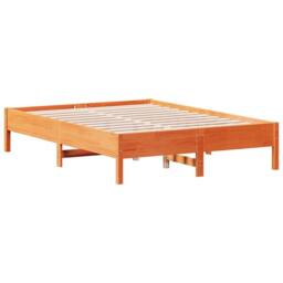 Berkfield Home Bed Frame without Mattress Wax Brown 140x190 cm Solid Wood Pine - thumbnail 1