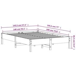 Berkfield Home Bed Frame without Mattress Wax Brown 140x190 cm Solid Wood Pine - thumbnail 9