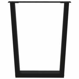 Berkfield Home Modern Dining Table Legs V-Shape 3 pcs Black 70x(72-73.3) cm Steel - thumbnail 5