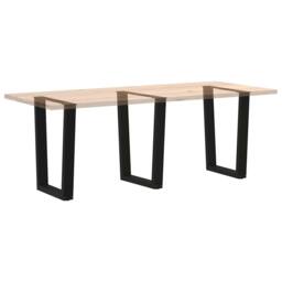 Berkfield Home Modern Dining Table Legs V-Shape 3 pcs Black 70x(72-73.3) cm Steel - thumbnail 8