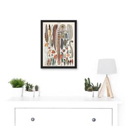Artery8 Millot Encyclopedia vintage Birds Feathers Plumage Nature Artwork Framed Wall Art Print A4 in Black - thumbnail 2