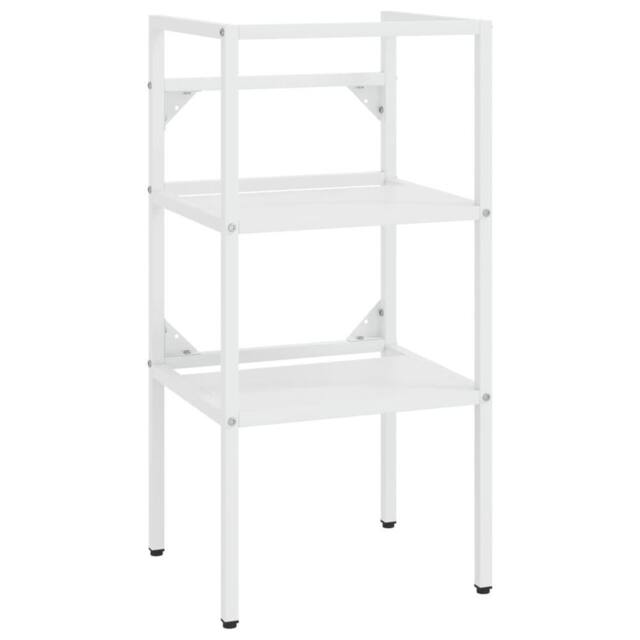 Berkfield Home Elegant Bathroom Washbasin Frame with Built-in Basin White Iron - image 1