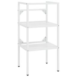 Berkfield Home Elegant Bathroom Washbasin Frame with Built-in Basin White Iron