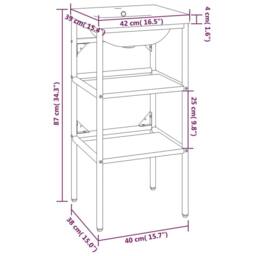 Berkfield Home Elegant Bathroom Washbasin Frame with Built-in Basin White Iron - thumbnail 7