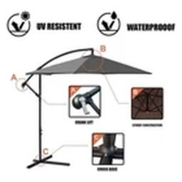 Havendro Large 3M Tilt Aluminium Parasol - Green Garden Shade - thumbnail 3