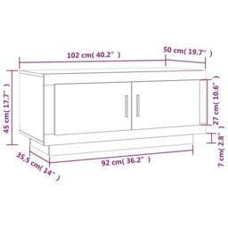 Berkfield Home Decorative Coffee Table Smoked Oak 102x50x45 cm Engineered Wood in Brown - Size: 102 x 50 x 45 cm - thumbnail 8