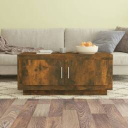Berkfield Home Decorative Coffee Table Smoked Oak 102x50x45 cm Engineered Wood in Brown - Size: 102 x 50 x 45 cm - thumbnail 2