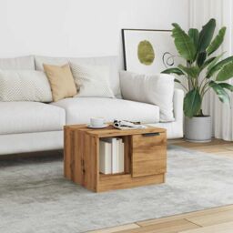 Berkfield Home Coffee Table Artisan Oak 50x50x36 cm Engineered Wood in Brown - Size: 50 x 50 x 36 cm - thumbnail 3