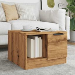 Berkfield Home Coffee Table Artisan Oak 50x50x36 cm Engineered Wood in Brown - Size: 50 x 50 x 36 cm - thumbnail 4