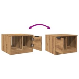 Berkfield Home Coffee Table Artisan Oak 50x50x36 cm Engineered Wood in Brown - Size: 50 x 50 x 36 cm - thumbnail 9
