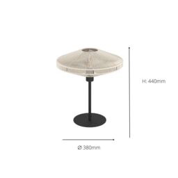Eglo Midsumer Timeless Fabric & Steel Table Lamp in Black - thumbnail 5