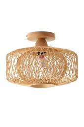 Living and Home E27 Bamboo-woven Ceiling Light in Natural - thumbnail 5
