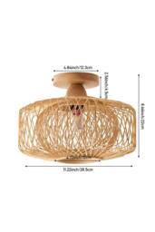 Living and Home E27 Bamboo-woven Ceiling Light in Natural - thumbnail 4