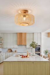 Living and Home E27 Bamboo-woven Ceiling Light in Natural - thumbnail 3