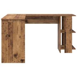 Berkfield Home Modern Corner Desk with Storage Old Wood 140x113, 5x75cm in Brown - Size: 5x75 cm - thumbnail 6