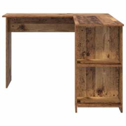 Berkfield Home Modern Corner Desk with Storage Old Wood 140x113, 5x75cm in Brown - Size: 5x75 cm - thumbnail 5