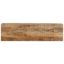Berkfield Home Console Table 110x30x75 cm Solid Wood Rough Mango & Iron in Brown - Size: 110 x 30 x 75 cm - thumbnail 4