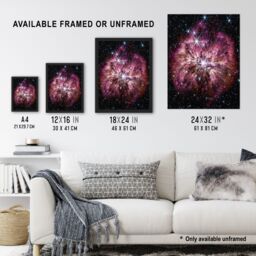 Artery8 Wall Art Print NASA James Webb Space Telescope Rarely Seen Prelude to Supernova Wolf-Rayet Star Bedroom Decor Art Framed in Black - Size: A4 - thumbnail 3
