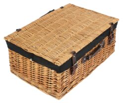 Red Hamper Wicker 55cm Buff Picnic Basket with Cotton Lining in Black - thumbnail 3