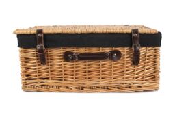 Red Hamper Wicker 55cm Buff Picnic Basket with Cotton Lining in Black - thumbnail 4