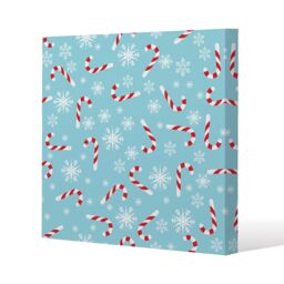 Benjamin Tate Design Candy canes & snowflakes (canvas) / 77 x 77 x 4cm in Natural - Size: 77 x 77 x 4 cm - thumbnail 1