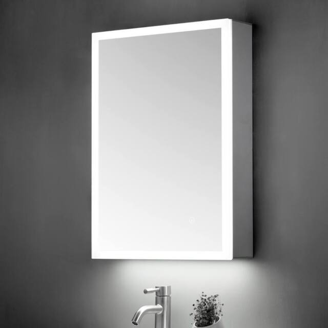 Bathroom Kingdom Ella Illuminated LED Mirror Cabinet 500x700mm in Silver - image 1