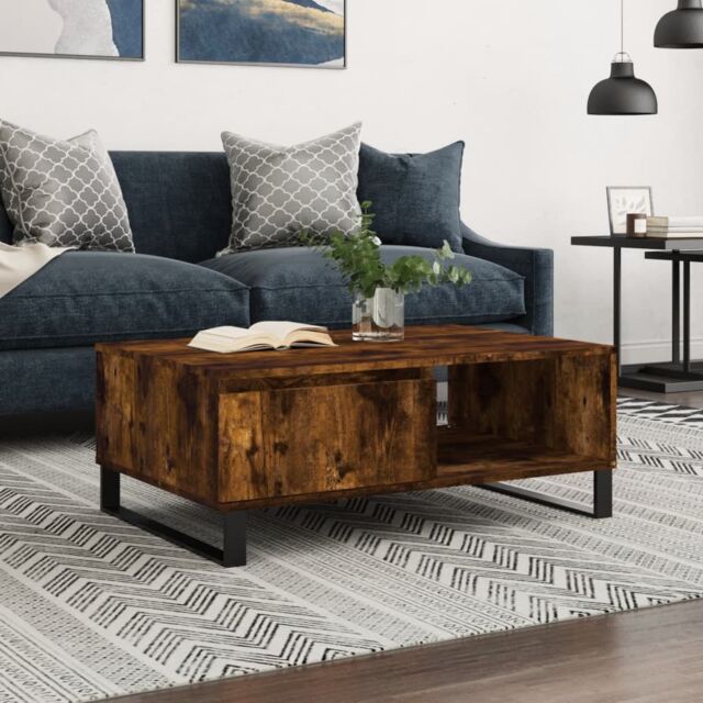 Berkfield Home Coffee Table Smoked Oak 90x60x35 cm Engineered Wood in Brown - Size: 90 x 60 x 35 cm - image 1