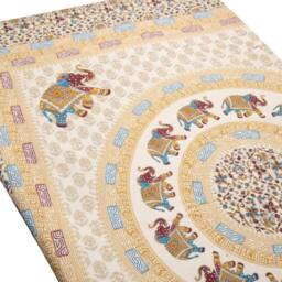 KDMD Elephant Mandala Wall Hanging & Beach Spread - Brown & Orange on Cream - thumbnail 2