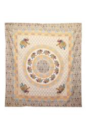 KDMD Elephant Mandala Wall Hanging & Beach Spread - Brown & Orange on Cream