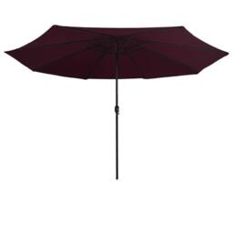 Berkfield Home Garden Parasol with Metal Pole 390 cm Bordeaux Red - thumbnail 3