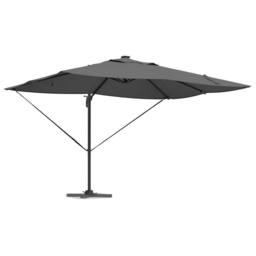 Berkfield Home Versatile Cantilever Roma Parasol with LEDs Anthracite 352x251x26 in Charcoal - thumbnail 1