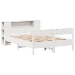Berkfield Home Bookcase Bed without Mattress White 140x190cm Solid Wood Pine - Size: 140x190 cm - thumbnail 3