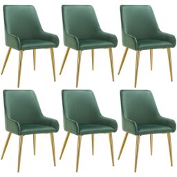 tectake Dining Chair Avane Set Of 2 - Green - Size: 2 Pack - thumbnail 1