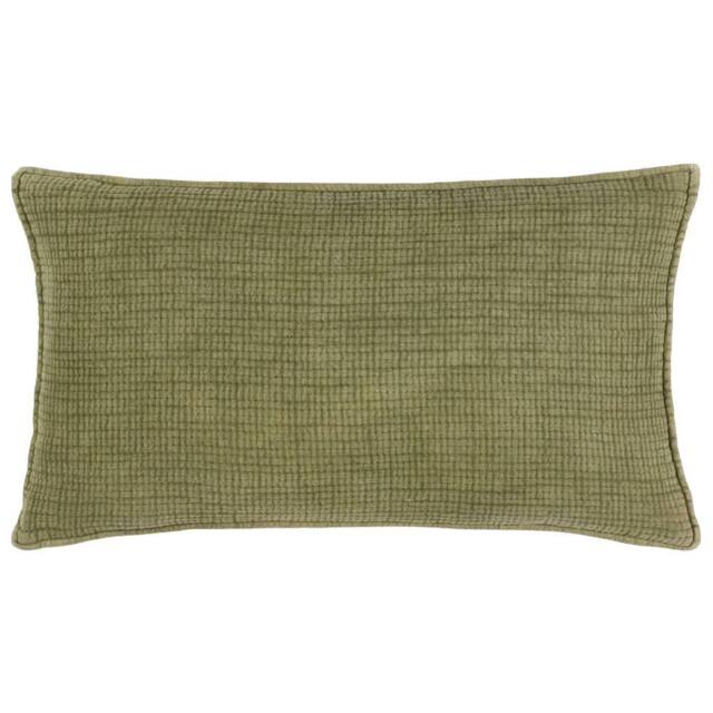 Yard Ribble 100% Cotton Acid Wash Cushion in Khaki - Size: 40 cm x 60 cm - image 1